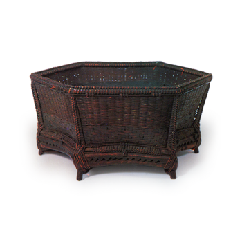 唐物六角木底炭斗