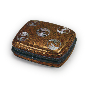 上代蒔絵　鶴文螺鈿入長角