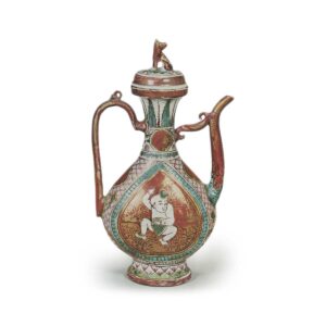 金襴手　唐子絵盛蓋瓶