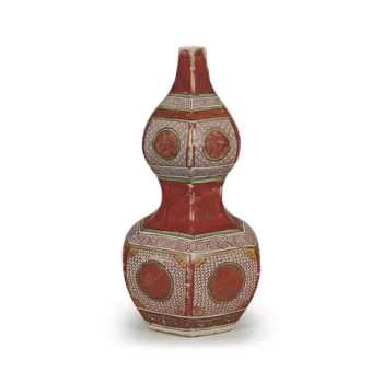 金襴手　六角瓢